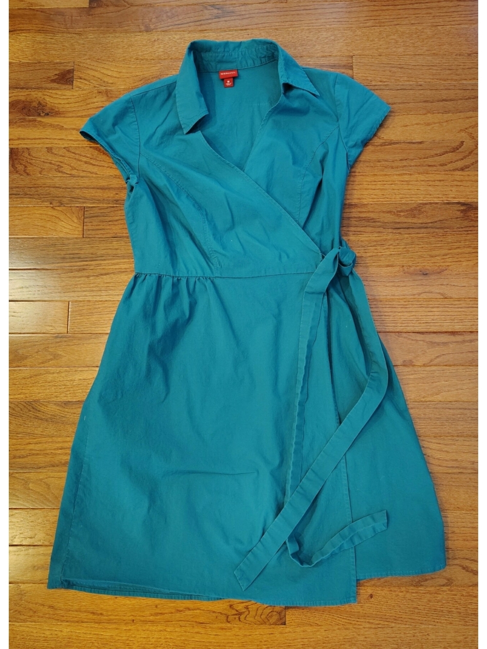 Merona Teal Wrap Dress with Collar